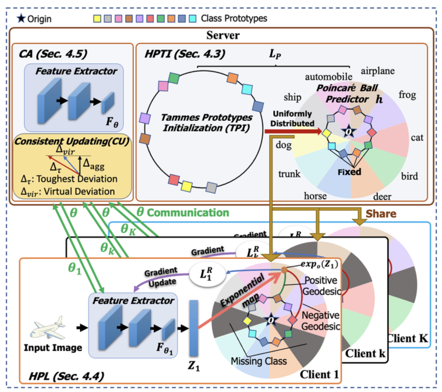 HyperFed:hyperbolic prototypes exploration with consistent aggregation for non-IID data in federated learning